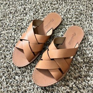 Madewell Boardwalk Woven Slide Leather Sandals in Antique Coral Women’s 7.5